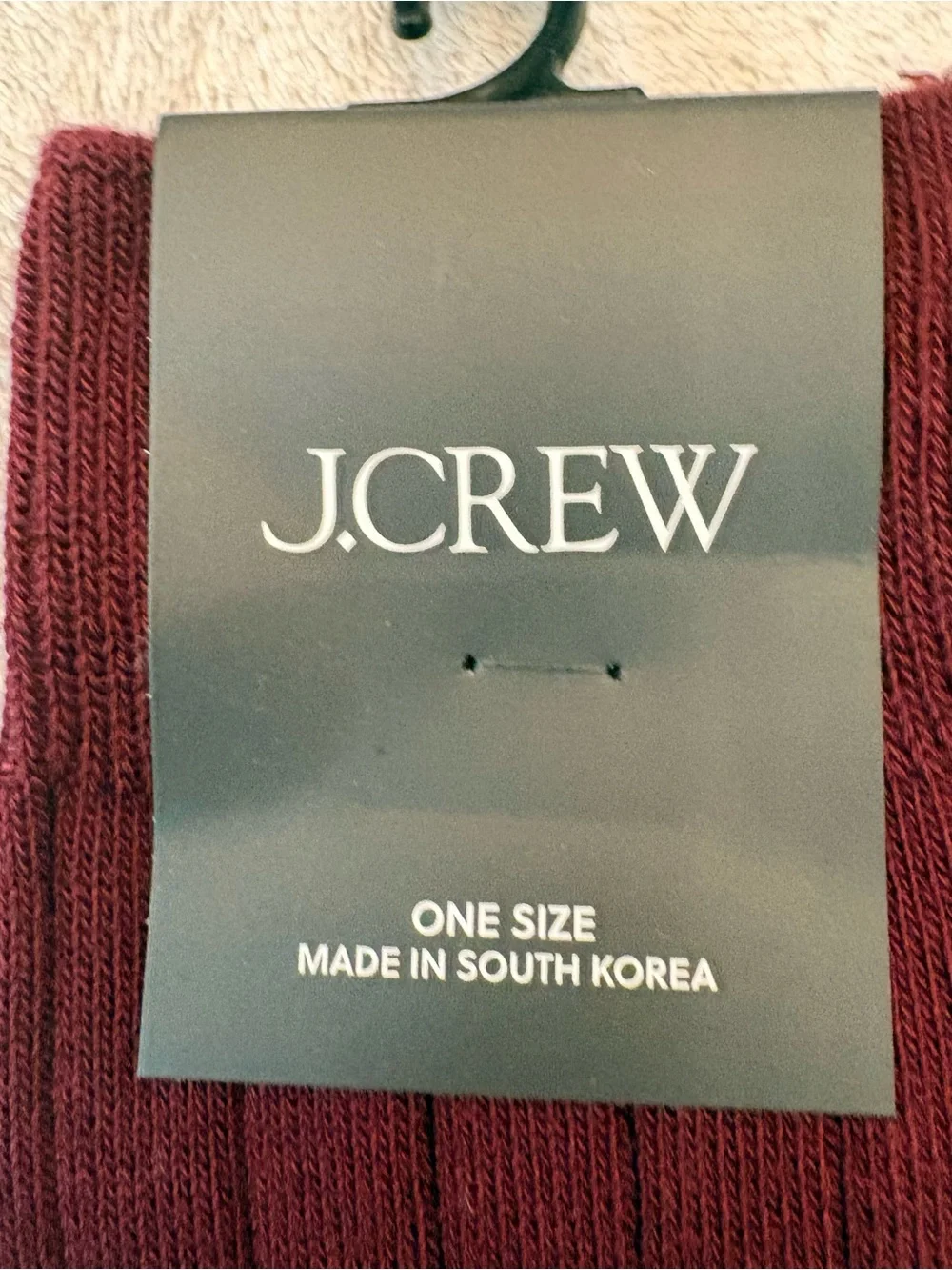 J. Crew Factory Maroon Burgundy Ribbed Crew Socks (TWO PAIRS)